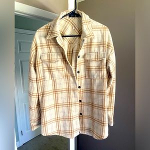 Womens Plaid Shacket Casual Flannel Shirt Long Sleeve Button Down